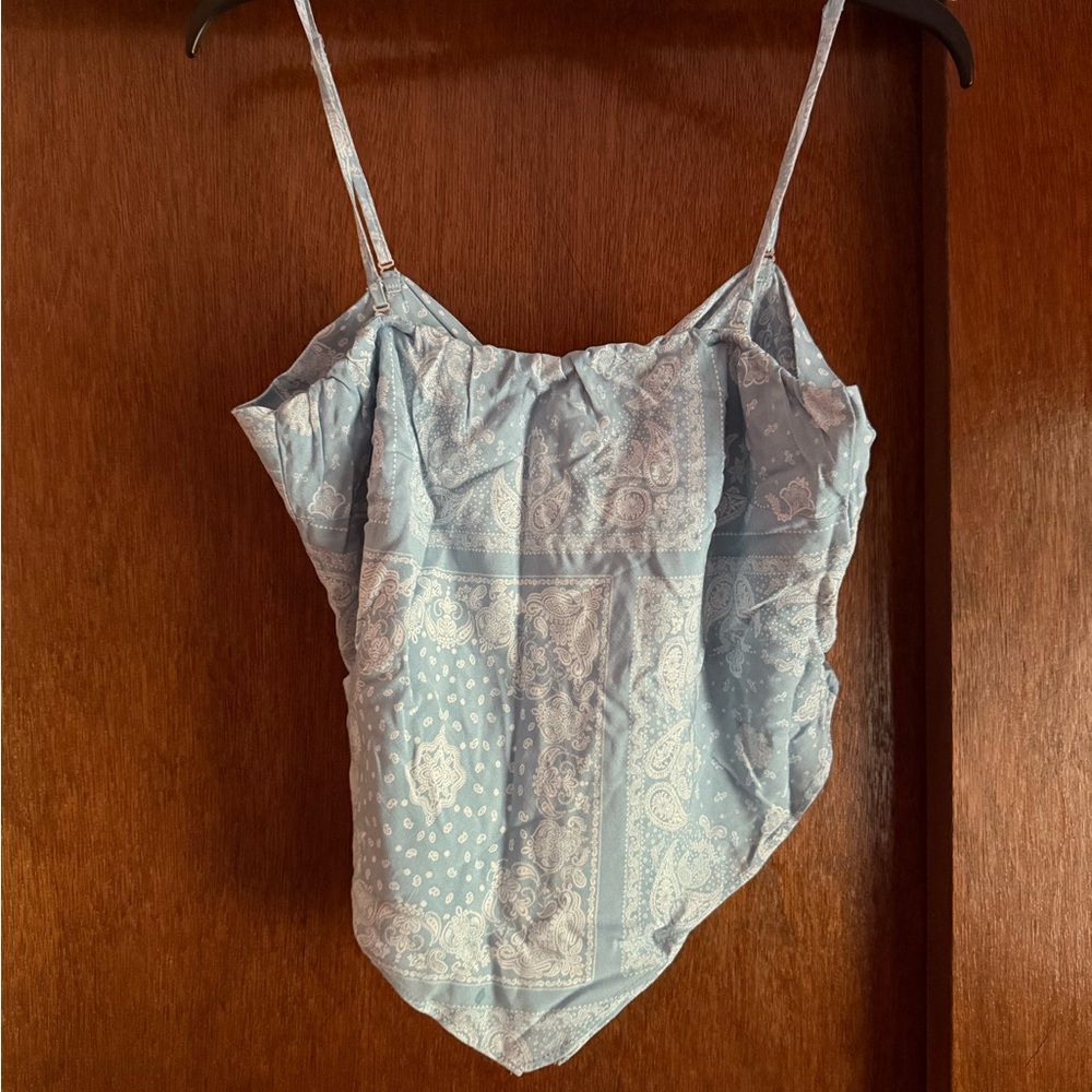 Blue Paisley Women's Kerchief Top by wild fable